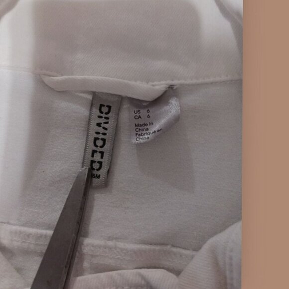 H&M Divided White Sleeveless Belted Zip-Up Jacket Dress US 6 - Picture 4 of 8